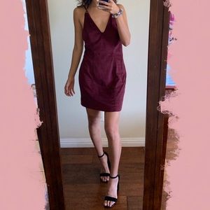 Free People Maroon suede dress